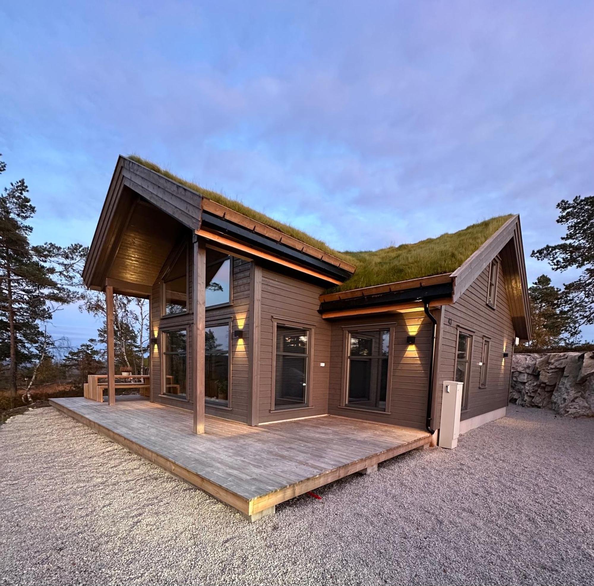Modern Northern Lights Cabin Drangedal ภายนอก รูปภาพ